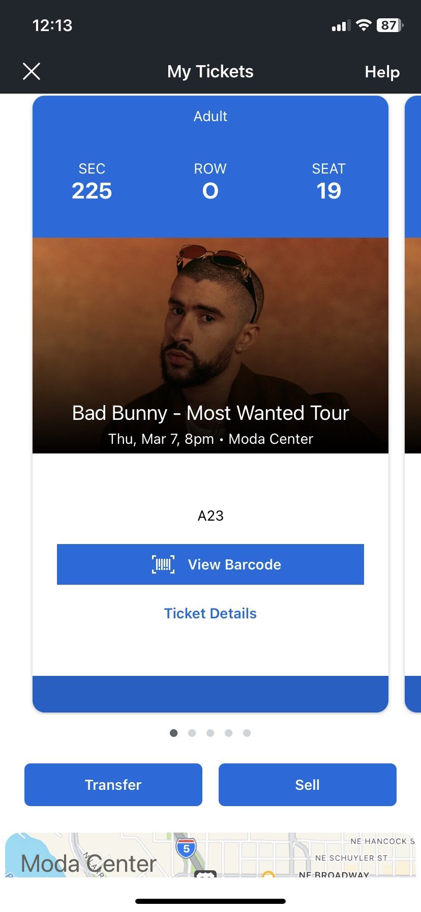 Portland Bad Bunny Ticket