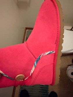 UGG Pink Bailey Button Boots Size 6