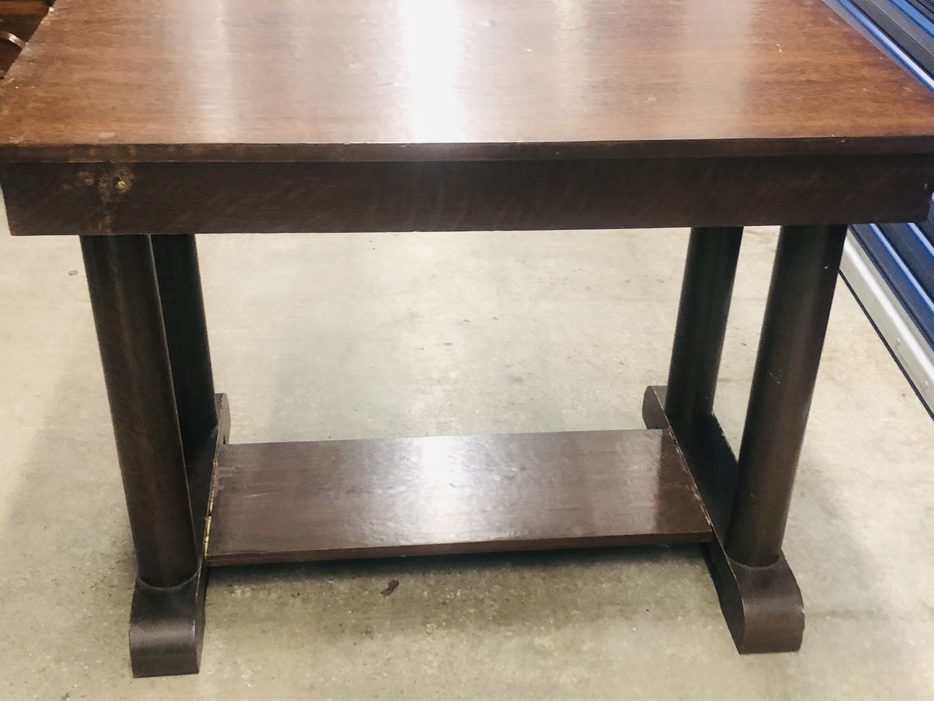 Antique Solid Oak Library Desk 53 inches Wide 29 tall