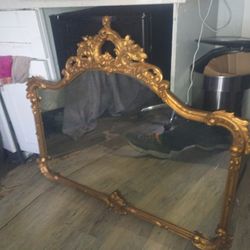 Louis Xv Inspired Antique Mirror Wood Gilted With Gold Frame 