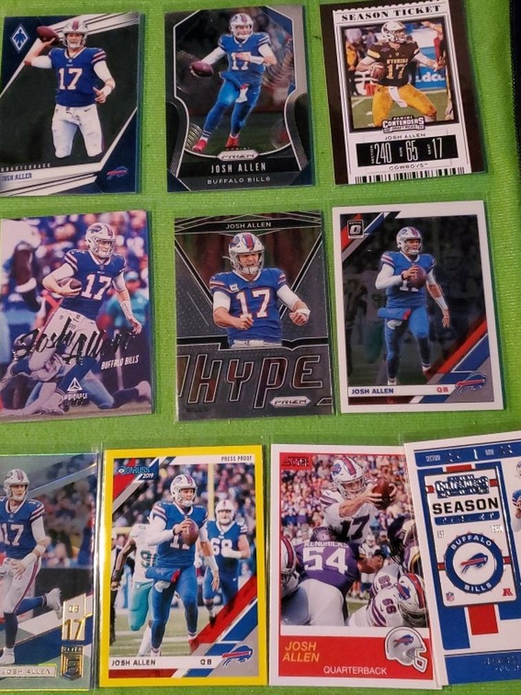 Lot Of 10 Buffalo Bills QUARTERBACK JOSH ALLEN football Cards All For $25