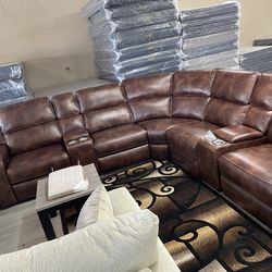 LEATHER POWER RECLINER
