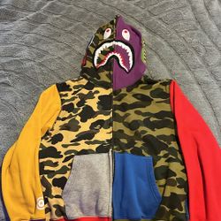 bape 1st camo Cray shark hoodie