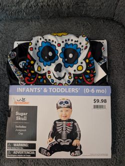0 To 6 Month Halloween Costume Sugar Skull