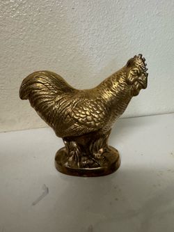 vintage brass rooster figurine