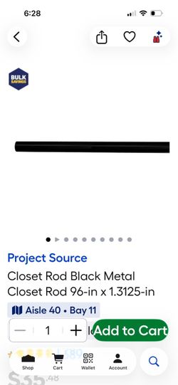 Metal closet rod system