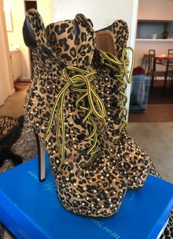 Leopard print booties size 9
