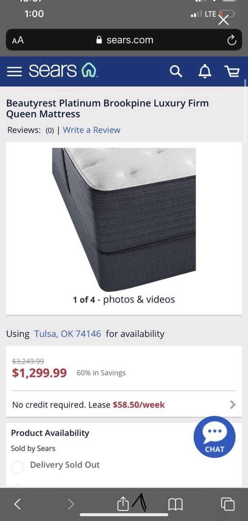 Display- Queen Size- Beautyrest Platinum Brookpine Luxury Firm with Box Spring