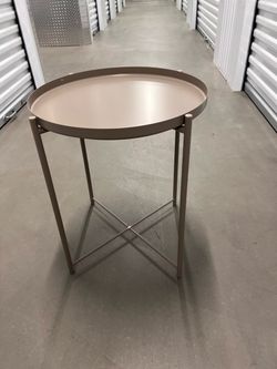 Round Metal Tray Side Table