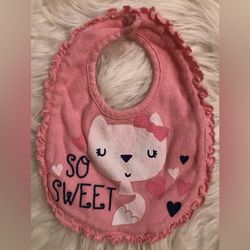 Gerber newborn “So Sweet” pink fox bib