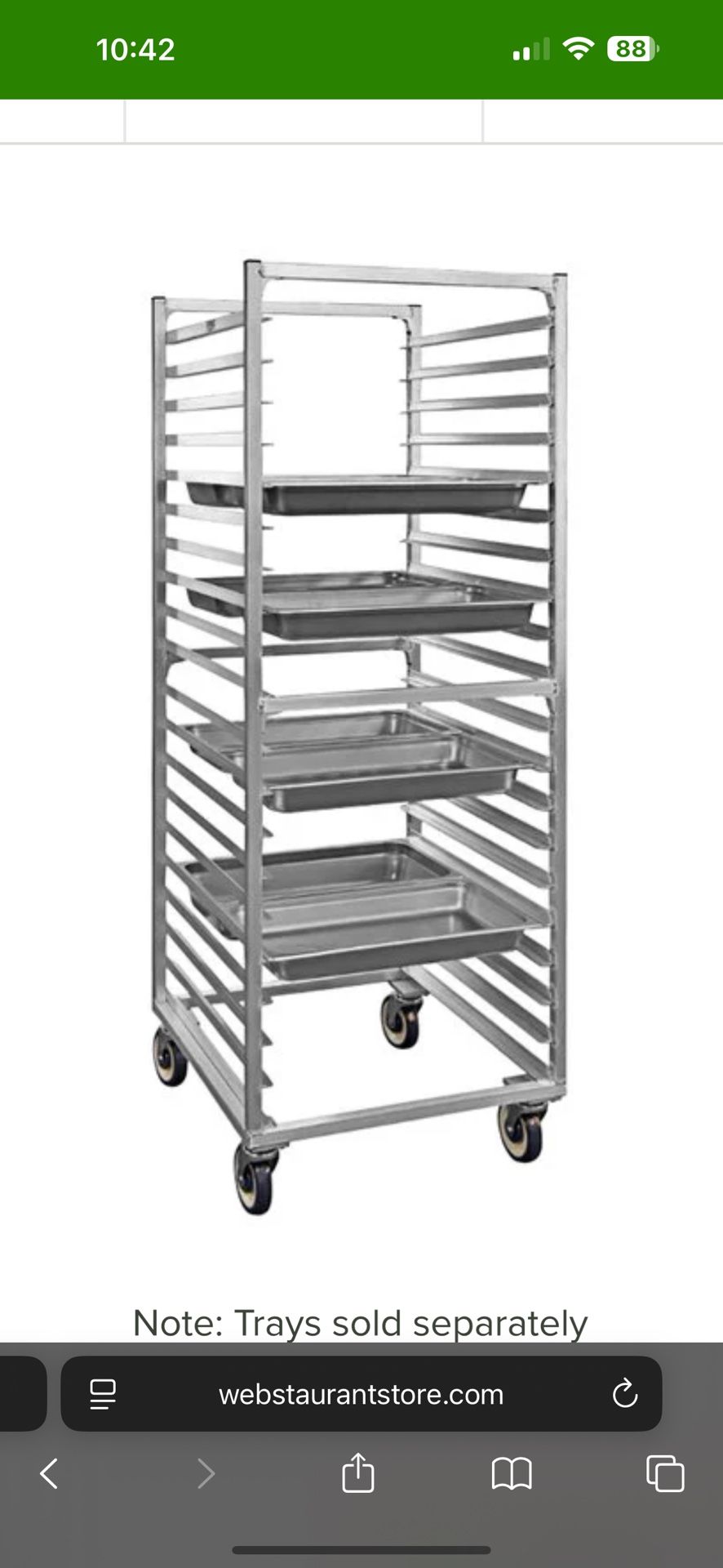 New Age 38 Pan Aluminum Side Load Steam Table Pan Rack 1509