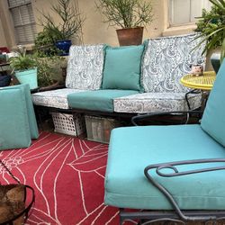 Patio Couch And Rocker Chair With All Cushions 