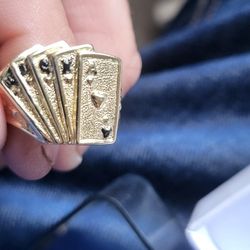 14k Solid Gold Poker Ring