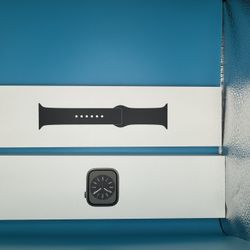 Apple Watch Series 8 [GPS + Cellular 45mm] Smart Watch w/Graphite Stainless Steel Case w/Midnight Sport Band-M/L. 