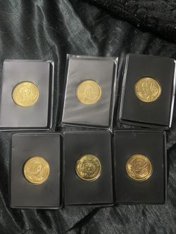 6 - 1996 Pinnacle Mint Hockey Coins - Gold Or Gold Plated