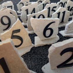 Travertine Table Numbers - For weddings and Other Events