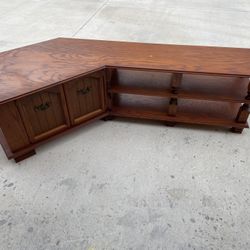 Corner Entertainment Center Mid Century Modern Vintage TV Stand 