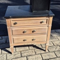 Solid wood nightstand / end table with built-in shelf gun safe. Estate-quality piece