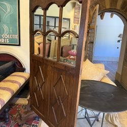 Antique Mirrored Wood Room Divider