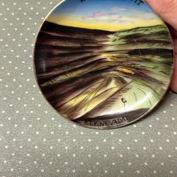 vintage 1950’s ENCO NYC  Made in Japan handpainted 4” plate china Ruth Copper Pit.  Ely, Nevada