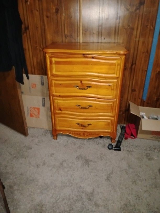 All Wood Dresser And Night Stand