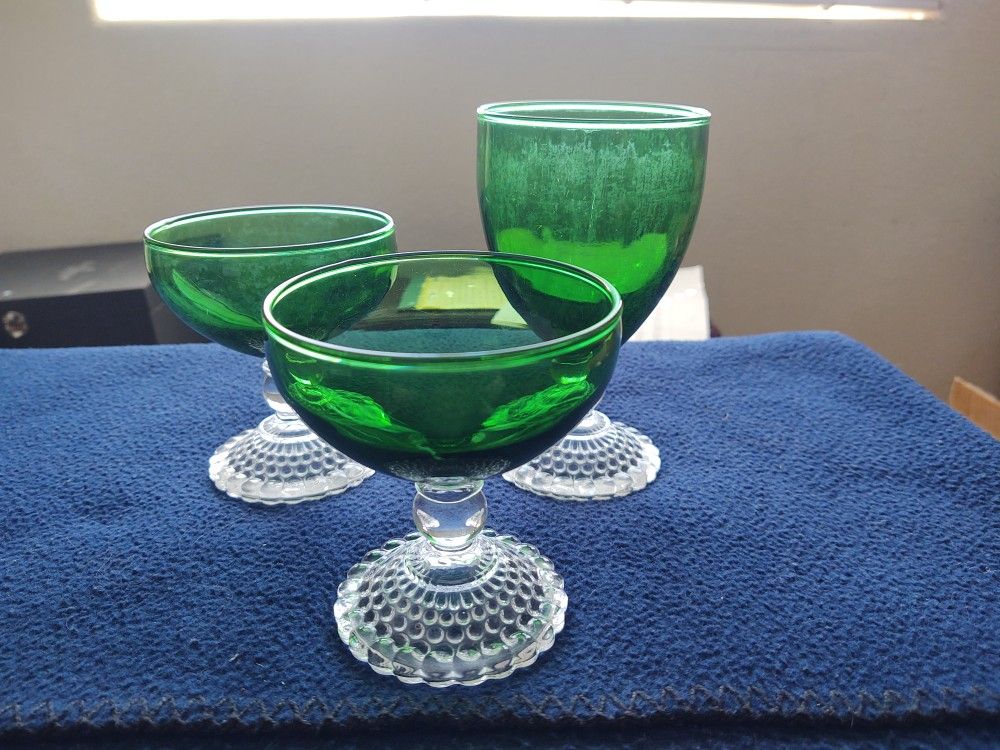 Vintage Anchor Hocking Bubble Foot Champagne/Sherbert Water Goblet