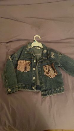 Girls Jean Jacket w. Pink Sparkle Pockets