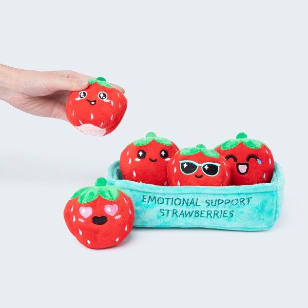 Emotional Support Strawberries by Relatable, Cuddly Stuffed Animals and Toys, Squishy Toys and Plushies, Great Gift Ideas for Loved Ones of All Ages,