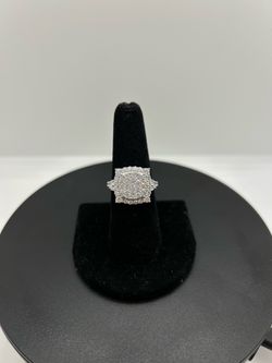 BRAND NEW SS 2CTW Cluster Engagement Ring