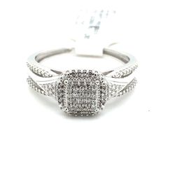 10k White Gold Diamond Halo Cluster Ring 4.7grams Size 6 3/4 123325 11