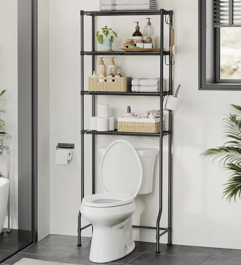 4 Tier Over The Toilet Metal Storage