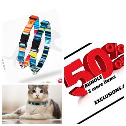 Tribal Breakaway Cat Collar with Bell 2 PCS Aztec Pattern Safety Collars for Cats Kitten