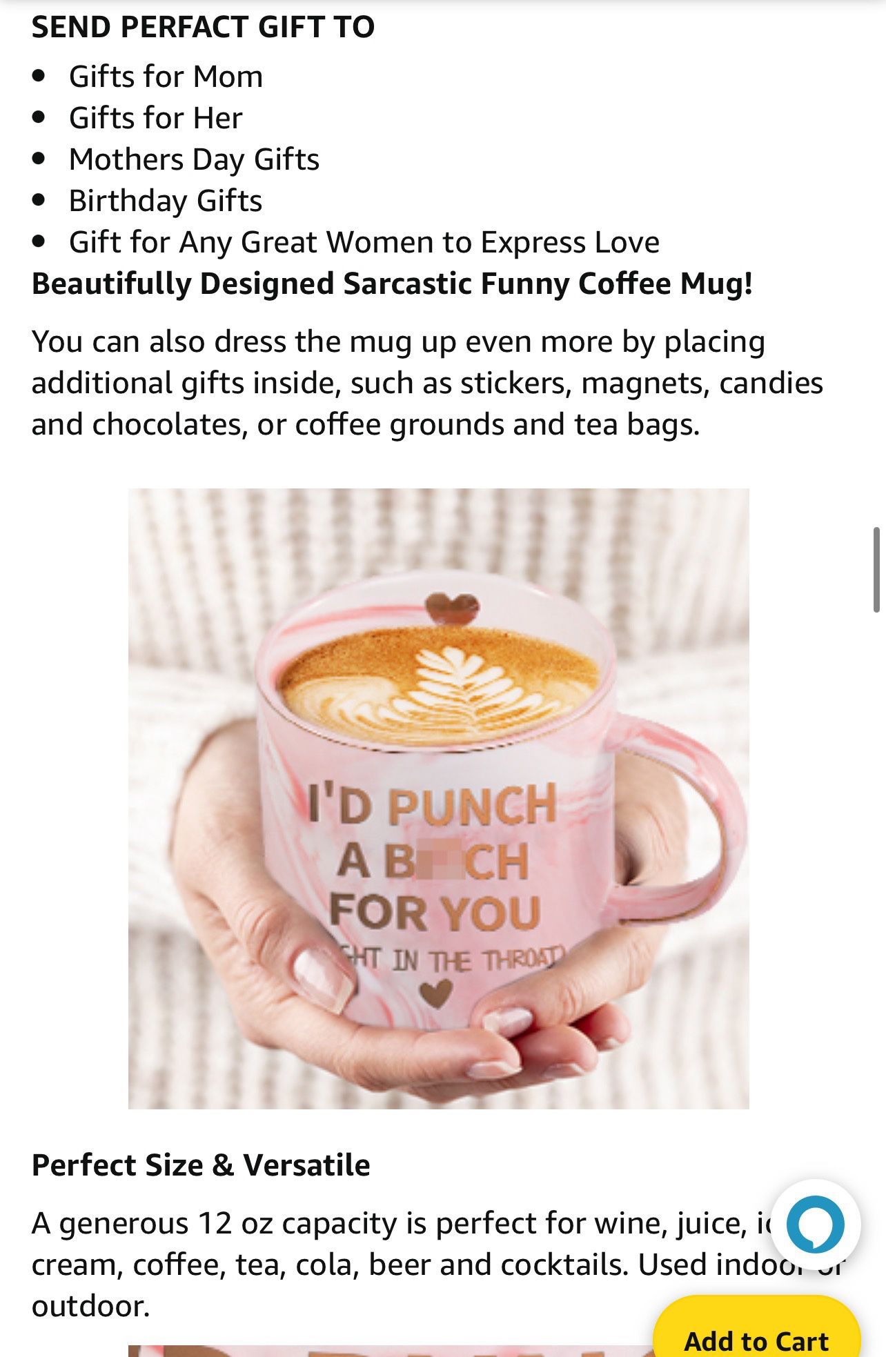 Ulrhpc Gifts for Mom Mothers Day Mom Gifts from Daughter Son,12 OZ Funny  Coffee
