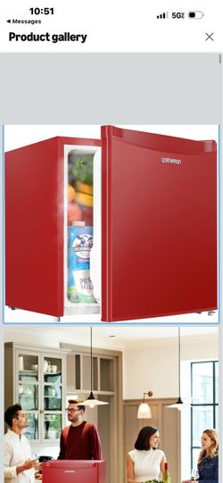 Upstreman 1.7 Cu.ft Mini Fridge with Freezer, Red-FR17 Dorm Essentials, Adjustable Thermostat, Energy Saving, Low Noise, Compact Refrigerator for Dorm