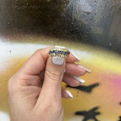 14k Diamond Sapphire Ring 