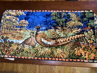 Vintage large tapestry of pheasants R T co in Italy