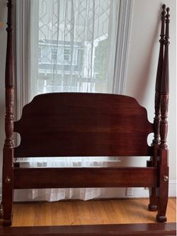 Antique Queen Size Canopy Bed Frame