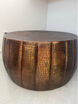 Copper drum side table