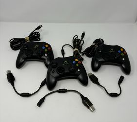 3 Microsoft OEM Original Xbox Wired Type S Controller with Breakaway Black Works