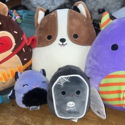 Lot Of Squishmallows Halloween Reginald The Corgi Dog Bat Devil Vampire Halloween Costume