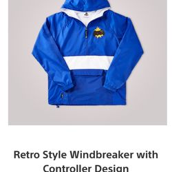 Brand New Playstation Retro Style Windbreaker/Hoodie with Controller Design
