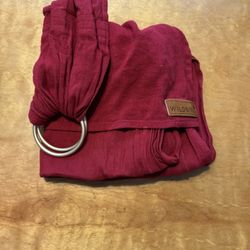 Red WildBird Linen Ring Baby Sling 