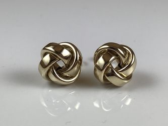 14k solid Gold Nice Fancy Knot Earrings