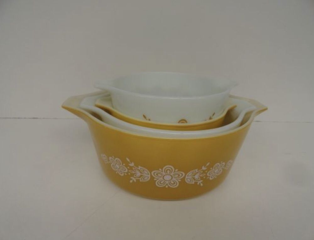 70’s Vintage Pyrex Cinderella Butterfly casserole dishes