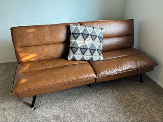 Faux Leather Sleeper Sofa