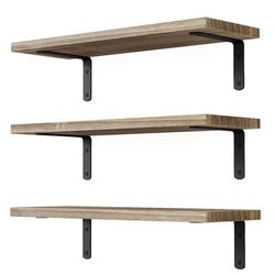 Wooden floating wall shelves (rustic brown) 