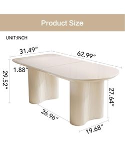 Miuuod 62.9'' Oval Dinning Table