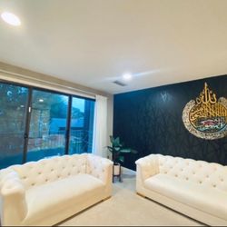 TOV Furniture Farah Cream Velvet Tufted Sofa – 88.5” Wide, No Stains