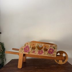 Decorative Wooden Wheelbarrow Planter