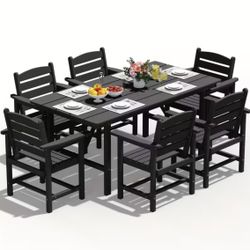 Premium Grade HPDE Outdoor Dining Table Set Patio Furniture
